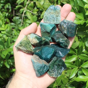Moss Agate Rough Natural Stones: Choose How Many ('A' Grade Raw Agate Crystals)