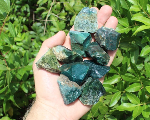 Moss Agate Rough Natural Stones: Choose How Many Pieces (Premium Quality 'A' Grade Raw Moss Agate Crystals)
