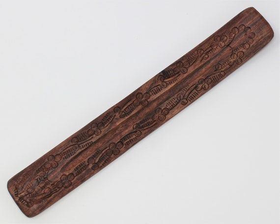 10" Carved Wooden Incense Burner / Incense Holder for Stick Incense