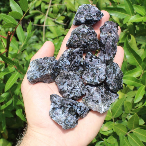 Indigo Gabbro Rough Natural Stones: Choose How Many Pieces (Premium Quality 'A' Grade) (Mystic Merlinite)