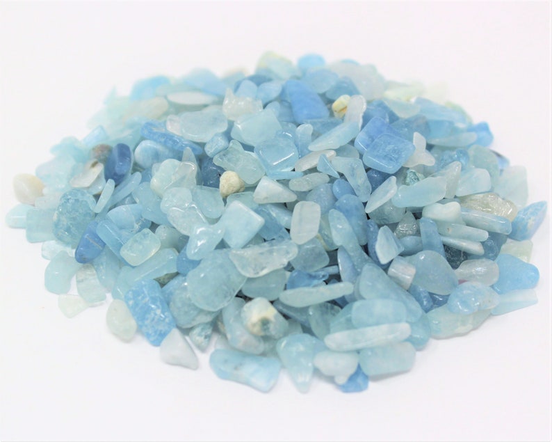 10 Boîtes Pierres Aquamarine Tumbled Chips - Matériaux Remplissage Résine UV, Bijoux & Décoration - 700 Pièces