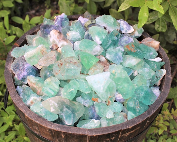 Fluorite Rough Natural Stones CLEARANCE Quality: Choose Ounces or lb Bulk Wholesale Bulk Lots (Raw Fluorite Crystals)