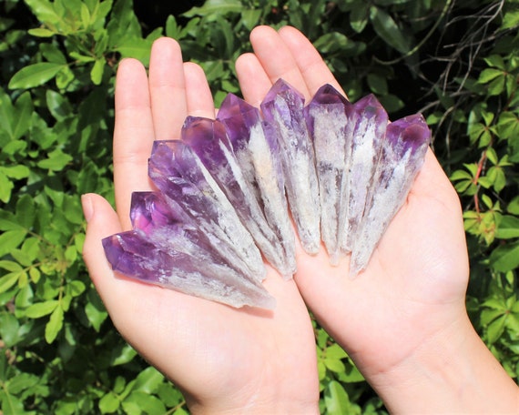 Royal Bahia Elestial Amethyst Laser Point "A" Quality, Large 2 - 3"(Premium Quality Natural Bahia Amethyst, Amethyst Point)