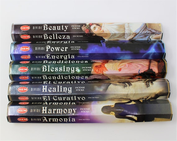 Hem Divine Series Incense Variety Lot: All 5 'Divine Series' Fragrances, 5 Packs of 20 Stick = 100 Sticks