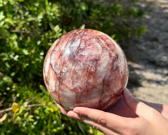 JUMBO Hematoid Quartz Crystal Sphere with Stand - EXACT SPECIMEN Shown (Premium Quality Fire Quartz Sphere, Polished Hematoid Quartz)