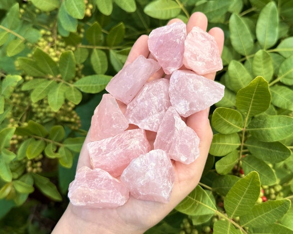 Rose Quartz Rough Natural Stones: Choose How Many Pieces (Premium Quality 'A' Grade Rose Quartz Crystals)