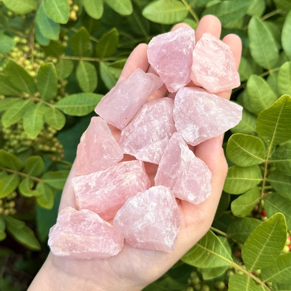 Pierres naturelles brutes de quartz rose : choisissez le nombre de pièces (cristaux de quartz rose de qualité supérieure de catégorie « A »)