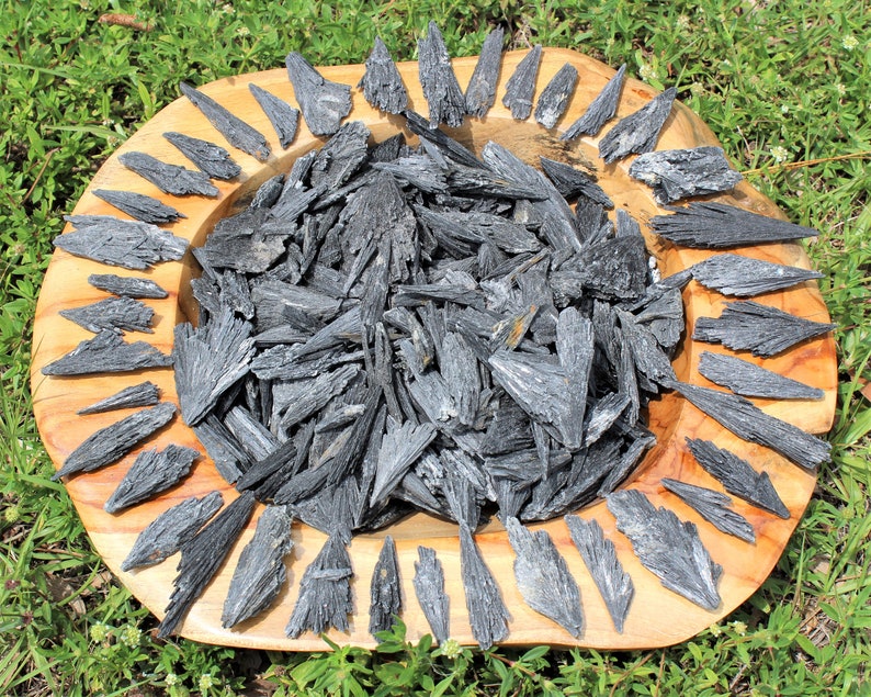 Natural Black Kyanite Blades, Premium Quality: 10-15 Piece Box Lot Premium Grade image 3