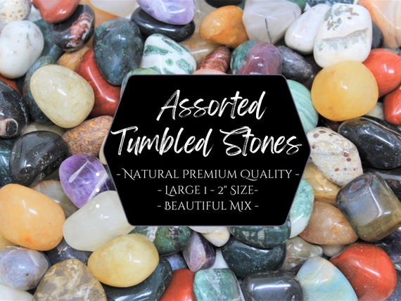 Large Assorted Tumbled Stones, 1 - 2" Size: Choose Ounces or lbs Wholesale Bulk Lots (Premium Quality Assorted Mixed Crystals)