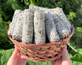 White Sage Smudge Wholesale Bulk Bundles: Choose 1, 2, 3, 5, 10, 20, 50, or 100 Sticks (4" White Sage Sage Bundle, Smudge Stick)