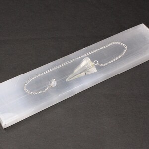 Clear Quartz Pendulum, Faceted with Chain Crystal Pendulum, Dowsing, Divination image 5