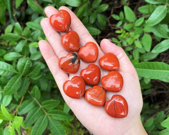 Red Jasper Heart 1" - Choose How Many ('A' Grade Premium Quality Red Jasper Crystal Hearts)