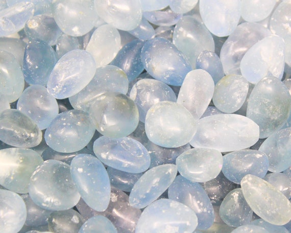 Celestite Tumbled Stones: Choose Ounces or lb Bulk Wholesale Lots (Premium Quality 'A' Grade Natural Celestite Crystals)
