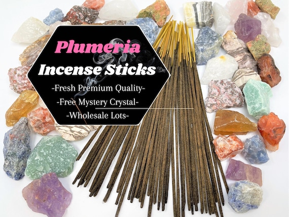 PLUMERIA Incense Sticks + FREE Mystery Crystal: Choose How Many (Wholesale Bulk Lots)