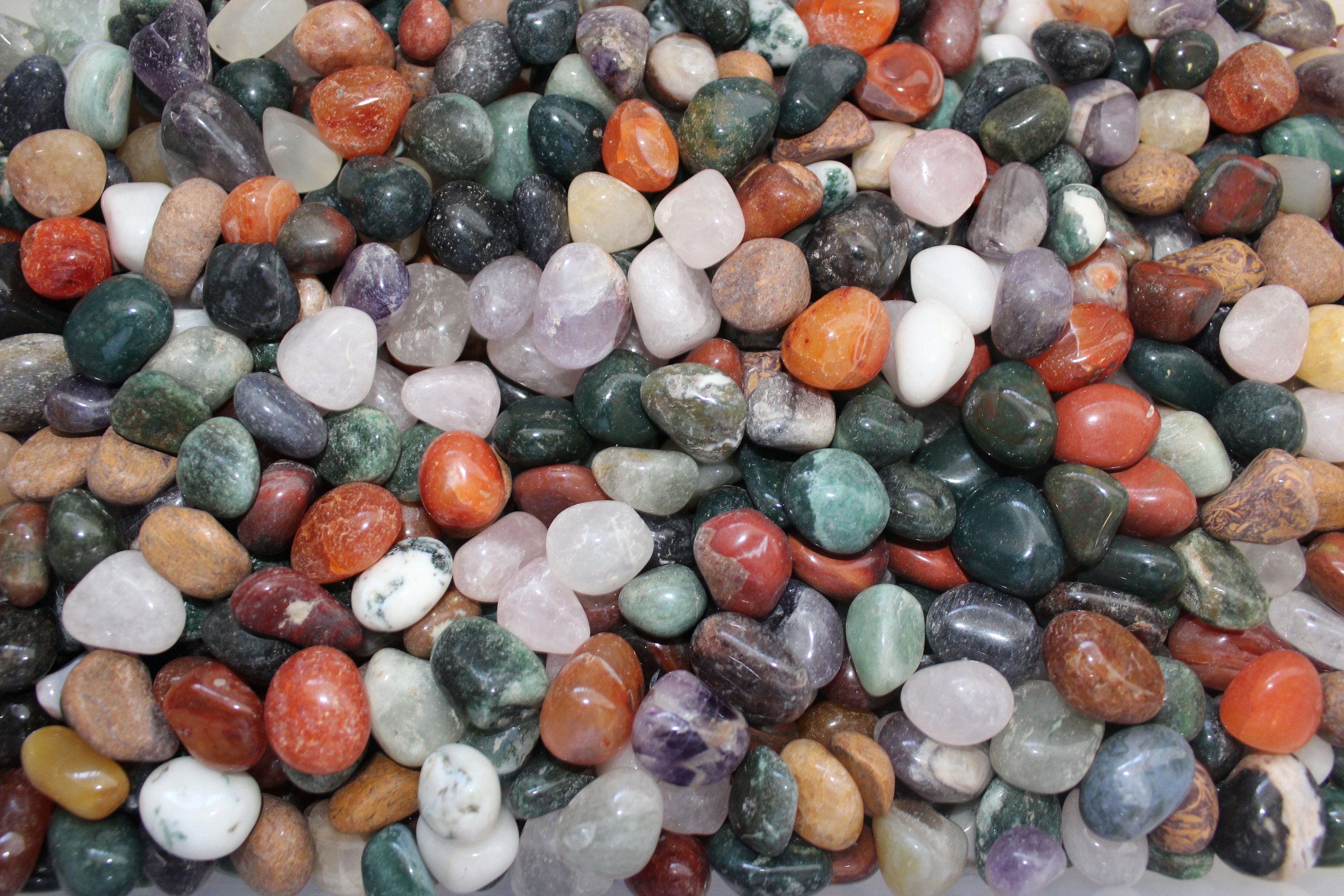 Assorted Tumbled Stones SMALL 3 lb Wholesale Bulk Lot