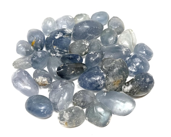 CLEARANCE Celestite Tumbled Stones: Choose Ounces or lb Bulk Wholesale Lots (Premium Quality 'B' Grade Natural Celestite Crystals)