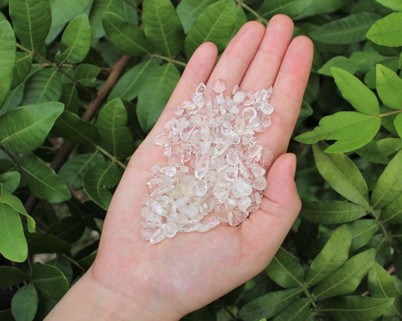 Clear Quartz Semi Tumbled Gemstone Mini Chips 3 8 mm: Choose Ounces or lb Loose Wholesale Bulk Lots 'AAA' Grade, Clear Quartz Chips image 5