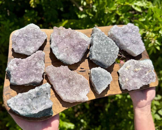 CRAZY CHEAP Amethyst Clusters, Gray / Lavender Crystal Quartz Clusters - Choose Size (CLOSEOUT Clearance Natural Amethyst)