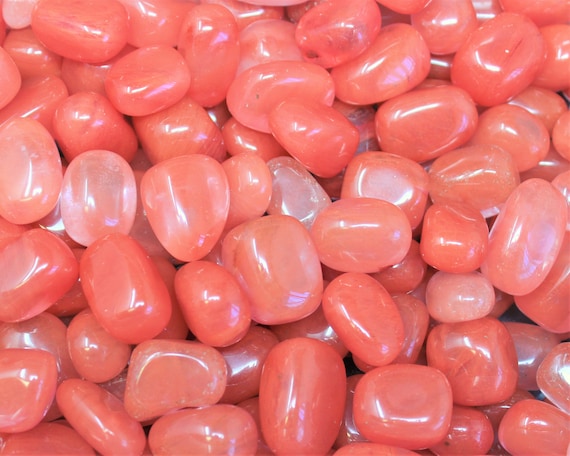 Cherry Quartz Tumbled Stones: Choose Ounces or lb Bulk Wholesale Lots (Premium Quality 'A' Grade, Strawberry Obsidian)