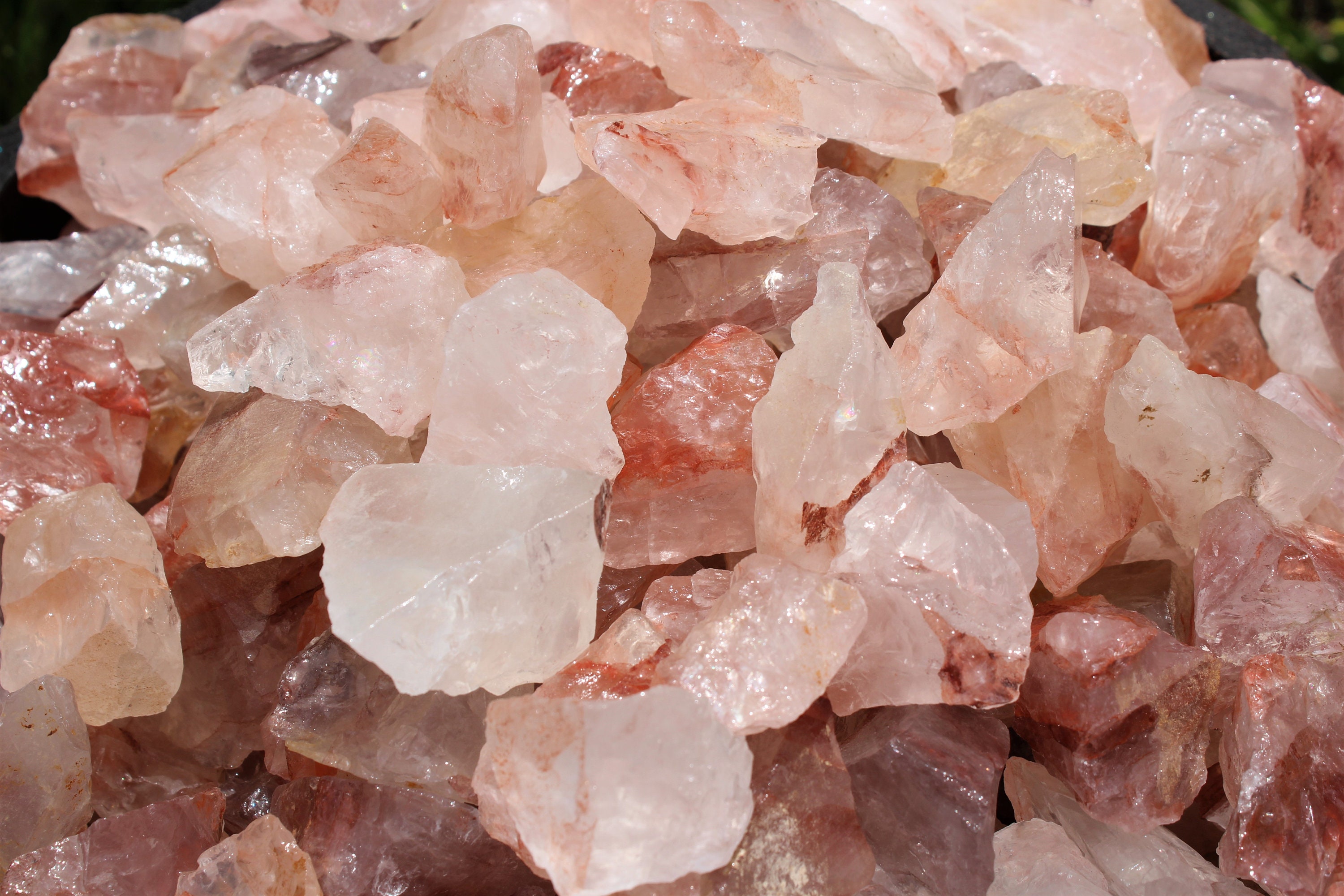 1/4 lb Bulk Lot Natural Rough Fire Quartz Crystal 4 oz Raw Hematoid Mineral 