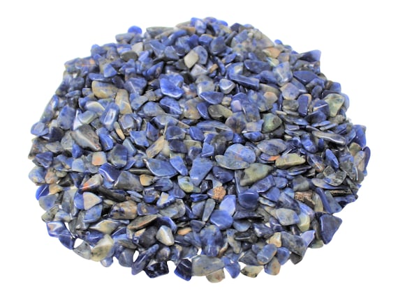 Sodalite Semi Tumbled Gemstone Mini Chips 3 - 8 mm: Choose Ounces or lb Loose Wholesale Bulk Lots ('AAA' Grade, Sodalite Chips)