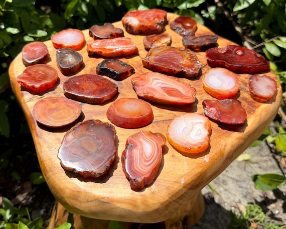 Carnelian Crystal Slabs, Polished Carnelian Slices - 'A' Grade Wholesale Bulk Lots - Choose Amount