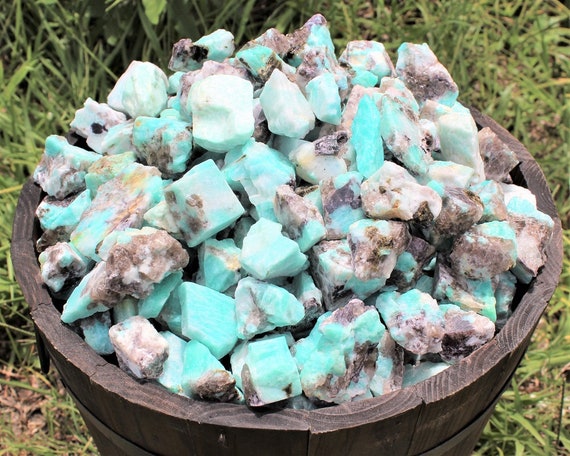 Rough Natural Amazonite Crystals: Choose Ounces or lb Bulk Wholesale Lots (Premium Quality 'A' Grade)