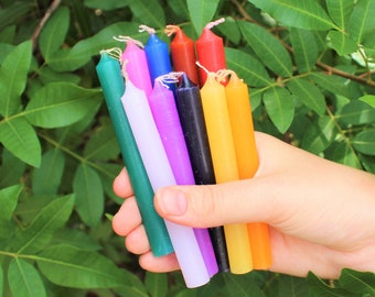 4" Mini Chime Candle Sets of 10 Assorted Colors (Wholesale Altar, Spell & Ritual Candles)