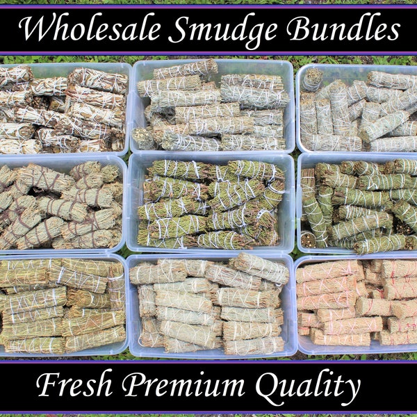 WHOLESALE Sage Smudge Bulk Bundles: Black, Blue, Cedar, Copal, Desert, Juniper, Mountain, White & Yerba (Fresh Cleansing Sage Bundles)