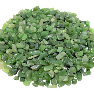 Jade Nephrite Semi Tumbled Gemstone Mini Chips 5 - 15 mm: Choose Ounces or lb Loose Wholesale Bulk Lots (&#39;AAA&#39; Grade, Jade Nephrite Chips)