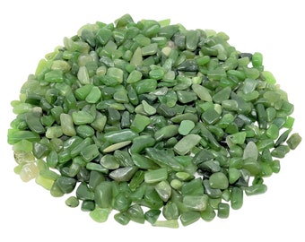 Jade Nephrite Semi Tumbled Gemstone Mini Chips 5 - 15 mm: Choose Ounces or lb Loose Wholesale Bulk Lots ('AAA' Grade, Jade Nephrite Chips)