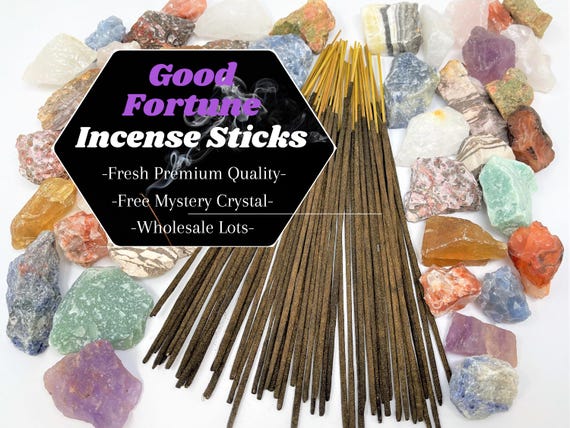 GOOD FORTUNE Incense Sticks + FREE Mystery Crystal: Choose How Many (Wholesale Bulk Lots)