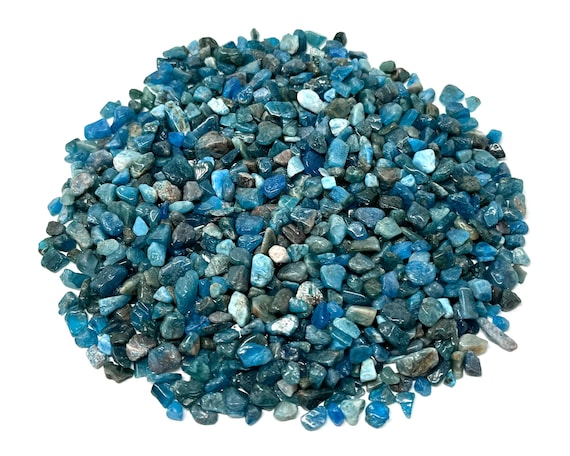 Blue Apatite Semi Tumbled Crystal Chips 2-5 mm: Loose Wholesale Bulk Lots (Apatite Gemstones)