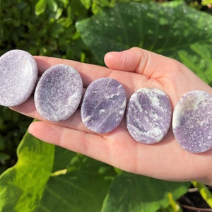 Lepidolite Worry Stone - Choose How Many (Smooth Polished Worry Stone, Palm Stone)