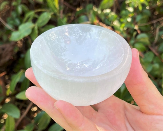 Peach Selenite Hexagon Crystal Charging Cleaning Bowls Peach Selenite Hexagon Crystal Charging Cleaning Bowls