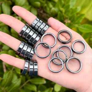 Hematite Ring, Hematite Gemstone Crystal Rings - Choose Size (Premium Quality Hematite Gemstone Jewelry)
