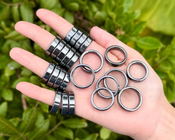 Hematite Ring, Hematite Gemstone Crystal Rings - Choose Size (Premium Quality Hematite Gemstone Jewelry)