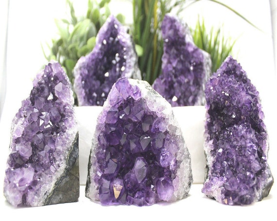 EXTRA LARGE Amethyst Cut Base Clusters, Stunning Crystal Quartz Geodes: 12 oz - 1 lb (A Grade, Uruguayan Amethyst Free Standing Crystal)