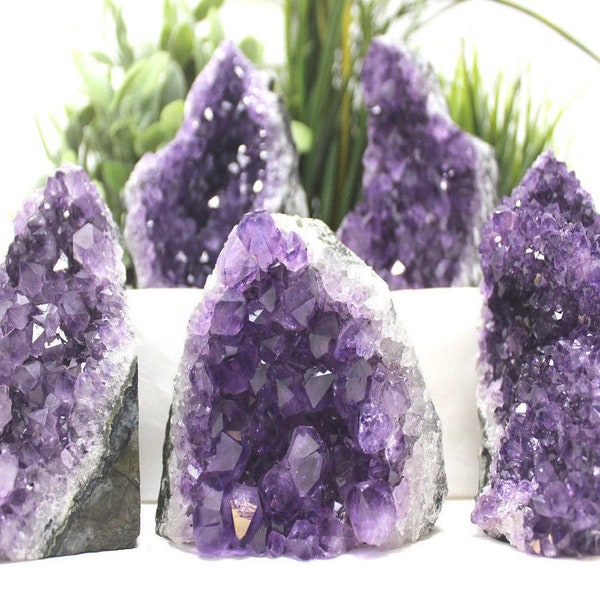 EXTRA LARGE Amethyst Cut Base Clusters, Stunning Crystal Quartz Geodes: 12 oz - 1 lb (A Grade, Uruguayan Amethyst Free Standing Crystal)