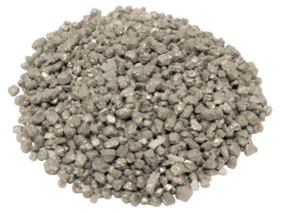 Pyrite Semi Tumbled Gemstone Mini Chips 5 - 10 mm: Choose Ounces or lb Loose Wholesale Bulk Lots (Pyrite Chips, Mini Pyrite Crystals)