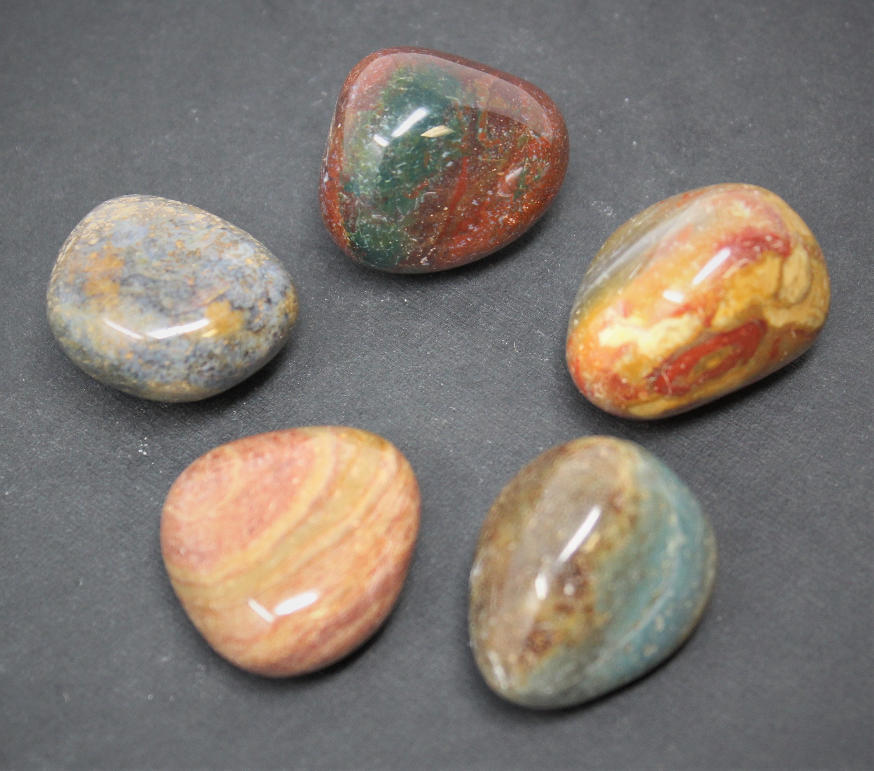 Fancy Jasper Tumbled Stones: Choose 2 oz, 4 oz, 8 oz or 1 lb Bulk Lots
