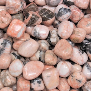 Pink Zebra Jasper Tumbled Stones: Choose Ounces or lb Bulk Wholesale Lots (Premium Quality &#39;A&#39; Grade)