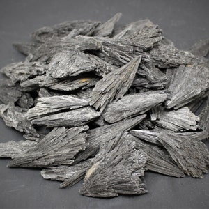 Black Kyanite Blades: Choose Ounces or lb Bulk Wholesale Lots 'A' Grade Premium Quality Black Kyanite Fans image 4