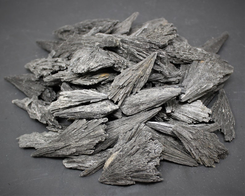 Black Kyanite Blades: Choose Ounces or lb Bulk Wholesale Lots 'A' Grade Premium Quality Black Kyanite Fans Bild 4