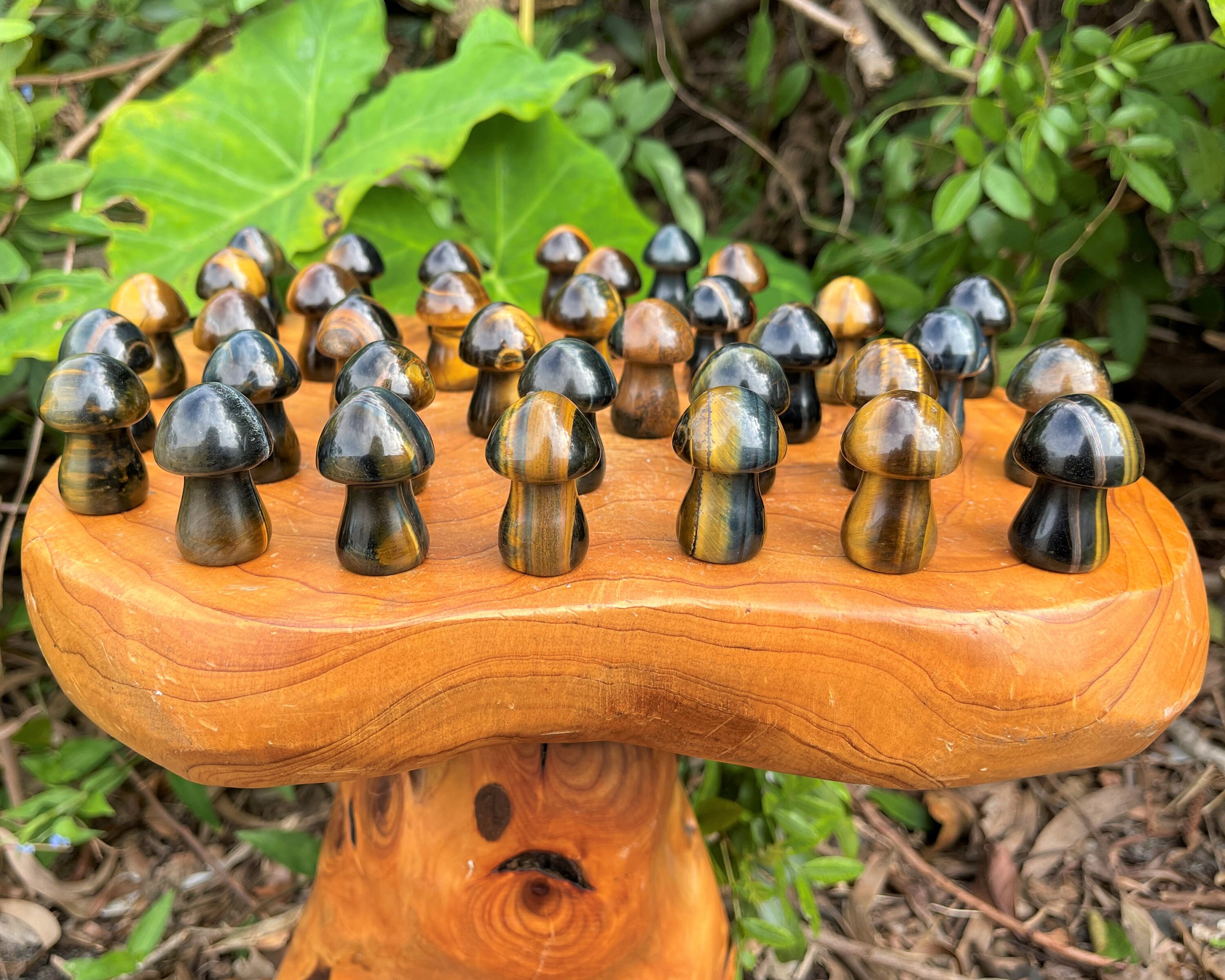 Tiger Eye Crystal Mushrooms, 1.5 Tall & Chunky Choose How Many