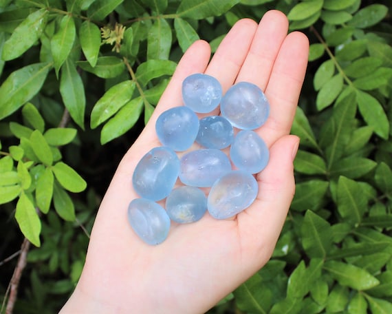 Celestite Tumbled Stones: Choose How Many Pieces (Premium Quality 'A' Grade Natural Celestite Crystals)