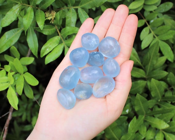 Celestite Tumbled Stones: Choose How Many Pieces (Premium Quality 'A' Grade)