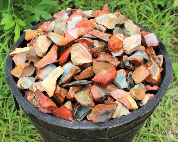 Polychrome Jasper Rough Natural Stones: Choose Ounces or lb Bulk Wholesale Lots (Premium Quality 'A' Grade, Rough Desert Jasper)