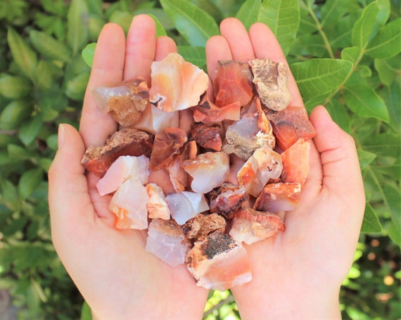 Carnelian Rough Natural Chips, 0.5 - 1.25": Choose Ounces or lbs Wholesale Bulk Lots ('A' Grade Raw Carnelian Chips)