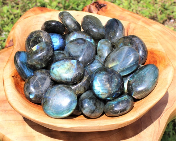 Wholesale Bulk Lot Labradorite Palm Stones: Hand Polished Stones 'A' Grade Large Pebbles - GREAT VALUE (From Madagascar)